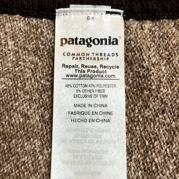 Patagonia Brown Poncho/Cape 
 Tan & Brown SZ M/L - Picture 6 of 6